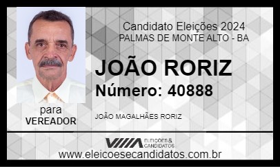 Candidato JOÃO RORIZ 2024 - PALMAS DE MONTE ALTO - Eleições