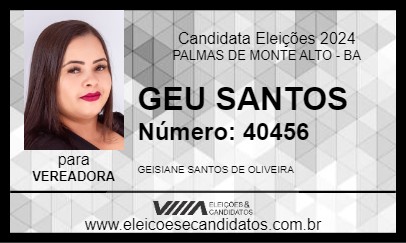 Candidato GEU SANTOS 2024 - PALMAS DE MONTE ALTO - Eleições