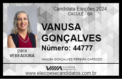 Candidato VANUSA GONÇALVES 2024 - CACULÉ - Eleições