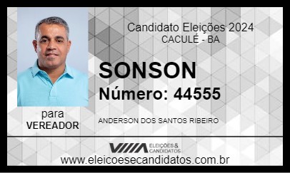 Candidato SONSON 2024 - CACULÉ - Eleições