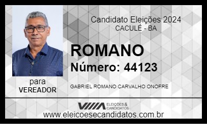 Candidato ROMANO 2024 - CACULÉ - Eleições