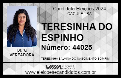 Candidato TERESINHA DO ESPINHO 2024 - CACULÉ - Eleições