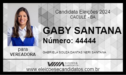 Candidato GABY SANTANA 2024 - CACULÉ - Eleições