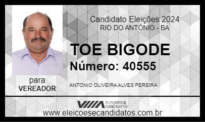 Candidato TOE BIGODE 2024 - RIO DO ANTÔNIO - Eleições