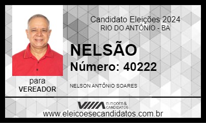 Candidato NELSÃO 2024 - RIO DO ANTÔNIO - Eleições