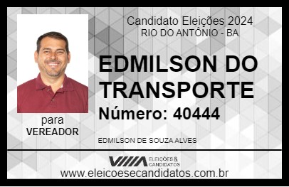 Candidato EDMILSON DO TRANSPORTE 2024 - RIO DO ANTÔNIO - Eleições