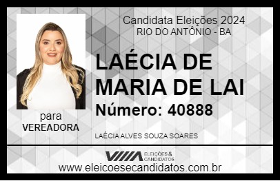 Candidato LAÉCIA DE MARIA DE LAI 2024 - RIO DO ANTÔNIO - Eleições