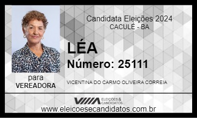 Candidato LÉA 2024 - CACULÉ - Eleições