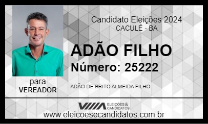 Candidato ADÃO FILHO 2024 - CACULÉ - Eleições