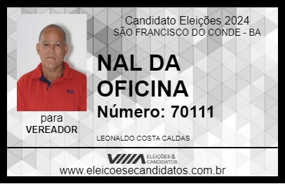 Candidato NAL DA OFICINA 2024 - SÃO FRANCISCO DO CONDE - Eleições