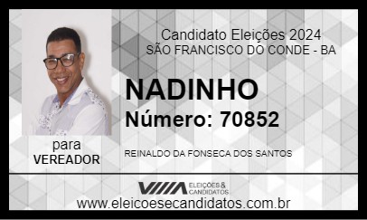 Candidato NADINHO 2024 - SÃO FRANCISCO DO CONDE - Eleições