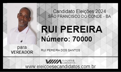 Candidato RUI PEREIRA 2024 - SÃO FRANCISCO DO CONDE - Eleições