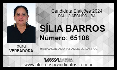 Candidato SÍLIA BARROS 2024 - PAULO AFONSO - Eleições