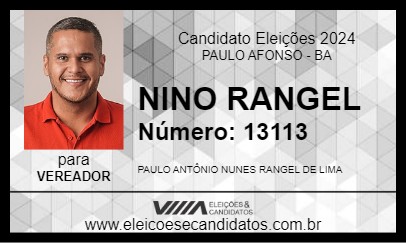 Candidato NINO RANGEL 2024 - PAULO AFONSO - Eleições