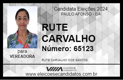 Candidato RUTE CARVALHO 2024 - PAULO AFONSO - Eleições