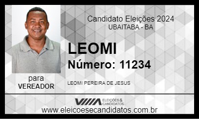 Candidato LEOMI 2024 - UBAITABA - Eleições