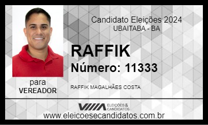 Candidato RAFFIK 2024 - UBAITABA - Eleições