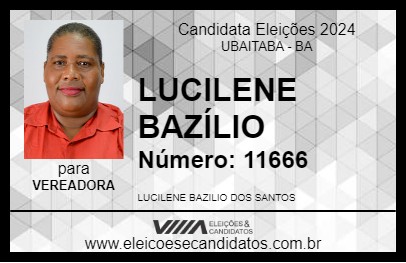 Candidato LUCILENE BAZÍLIO 2024 - UBAITABA - Eleições