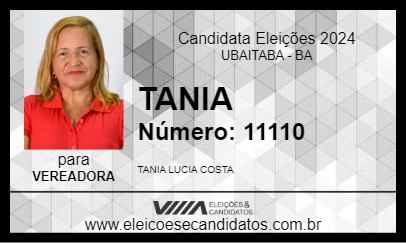 Candidato TANIA 2024 - UBAITABA - Eleições