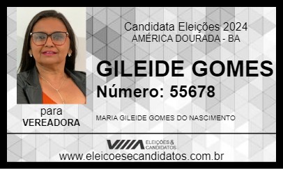 Candidato GILEIDE GOMES 2024 - AMÉRICA DOURADA - Eleições