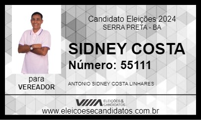 Candidato SIDNEY COSTA 2024 - SERRA PRETA - Eleições