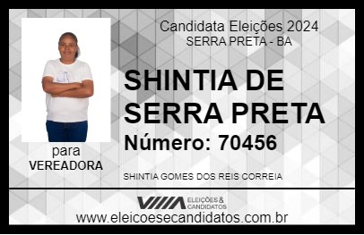 Candidato SHINTIA DE SERRA PRETA 2024 - SERRA PRETA - Eleições