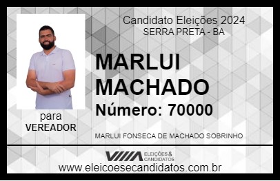 Candidato MARLUI MACHADO 2024 - SERRA PRETA - Eleições