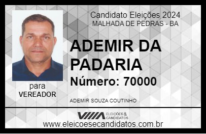 Candidato ADEMIR DA PADARIA 2024 - MALHADA DE PEDRAS - Eleições