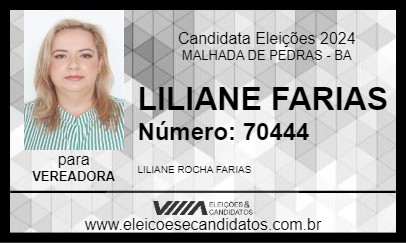 Candidato LILIANE FARIAS 2024 - MALHADA DE PEDRAS - Eleições