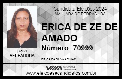 Candidato ERICA DE ZE DE AMADO 2024 - MALHADA DE PEDRAS - Eleições