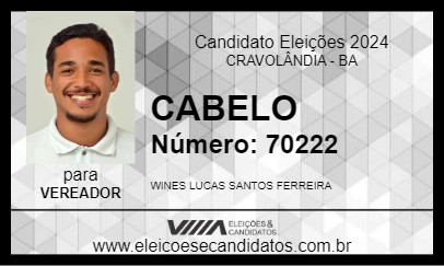 Candidato CABELO 2024 - CRAVOLÂNDIA - Eleições