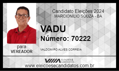 Candidato VADU 2024 - MARCIONÍLIO SOUZA - Eleições