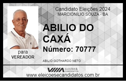 Candidato ABILIO DO CAXÁ 2024 - MARCIONÍLIO SOUZA - Eleições