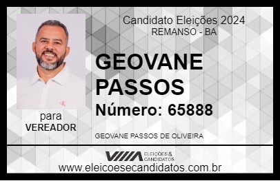 Candidato GEOVANE PASSOS 2024 - REMANSO - Eleições