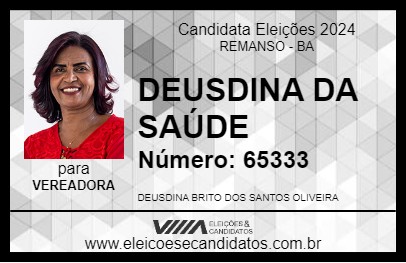 Candidato DEUSDINA DA SAÚDE 2024 - REMANSO - Eleições