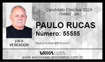 Candidato PAULO RUCAS 2024 - ITAMBÉ - Eleições