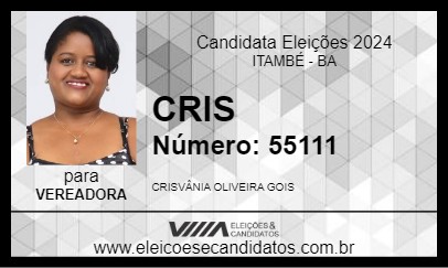 Candidato CRIS 2024 - ITAMBÉ - Eleições