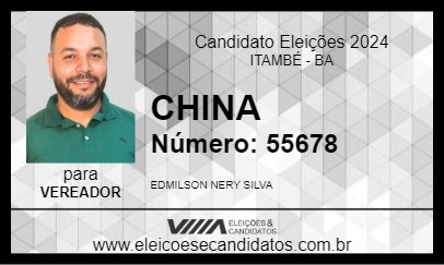 Candidato CHINA 2024 - ITAMBÉ - Eleições