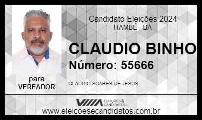 Candidato CLAUDIO BINHO 2024 - ITAMBÉ - Eleições