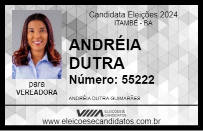 Candidato ANDRÉIA DUTRA 2024 - ITAMBÉ - Eleições