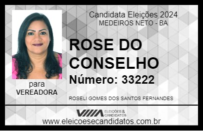 Candidato ROSE DO CONSELHO 2024 - MEDEIROS NETO - Eleições