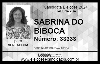 Candidato SABRINA DO BIBOCA 2024 - ITABUNA - Eleições