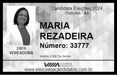 Candidato MARIA REZADEIRA 2024 - ITABUNA - Eleições