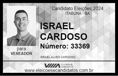 Candidato ISRAEL CARDOSO 2024 - ITABUNA - Eleições