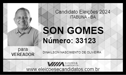 Candidato SON GOMES 2024 - ITABUNA - Eleições