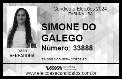 Candidato SIMONE DO GALEGO 2024 - ITABUNA - Eleições