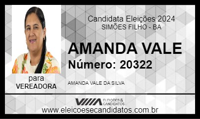 Candidato AMANDA VALE 2024 - SIMÕES FILHO - Eleições