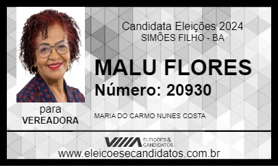 Candidato MALU FLORES 2024 - SIMÕES FILHO - Eleições