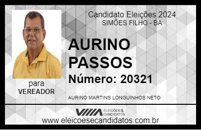 Candidato AURINO PASSOS 2024 - SIMÕES FILHO - Eleições