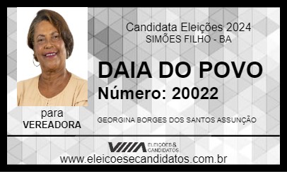 Candidato DAIA DO POVO 2024 - SIMÕES FILHO - Eleições